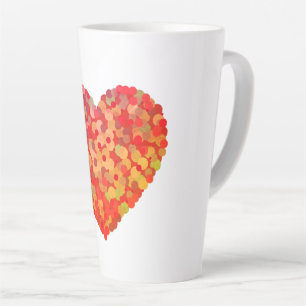 Taza De Café Latte Arte de Confeti de Corazón Abstracto