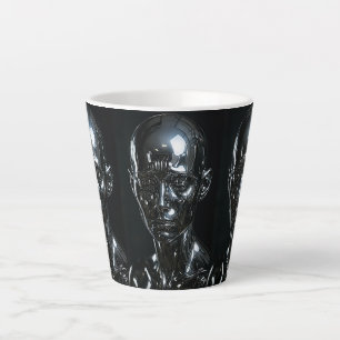 Taza De Café Latte Arte de cromo con triple identidad