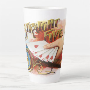 Taza De Café Latte Arte de etiqueta de puro vintage Straight Flush co