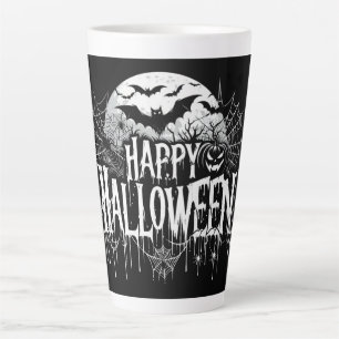Taza De Café Latte Arte de Halloween feliz