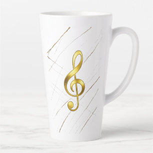 Taza De Café Latte Arte de hogar elegante de clave de sol de oro