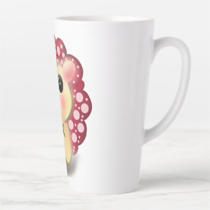 Taza De Café Latte Arte de hongo rojo Kawaii lindo erizo sombrero de 