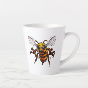Taza De Café Latte Arte de insecto audaz carga avispa de dibujos anim