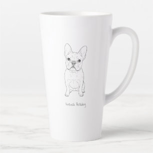 Taza De Café Latte Arte de línea minimalista de Bulldog Francés - Del