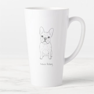 Taza De Café Latte Arte de línea minimalista de Bulldog Francés - Del