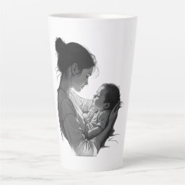 Taza De Café Latte Arte de madre e hijo