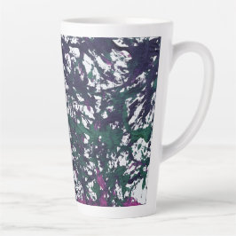 Taza De Café Latte Arte de mármol morado, verde y rosa