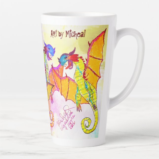 Taza De Café Latte Arte de Micheal Dragons Latte Mug (Derecha)