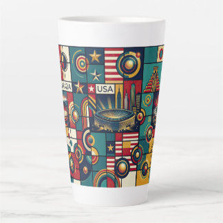 Taza De Café Latte Arte de pared de estilo Klimt de USA México Canadá