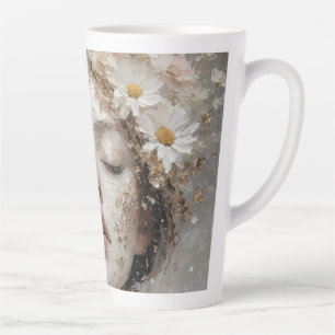 Taza De Café Latte Arte de pared de retrato femenino de lujo moderno