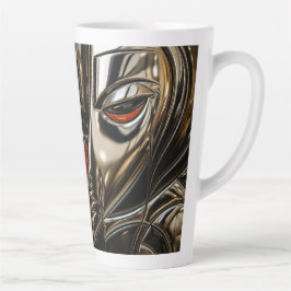 Taza De Café Latte Arte de perfil en bronce