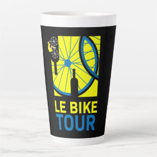 Taza De Café Latte Arte de Tour de Bicicleta