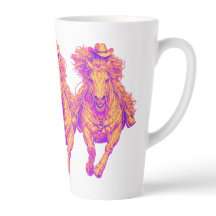 Arte de vaquera con caballo de neón occidental