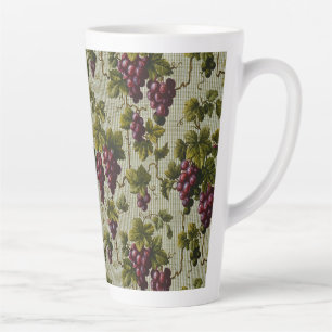 Taza De Café Latte Arte de Vid Rústico Francés de Viñedo