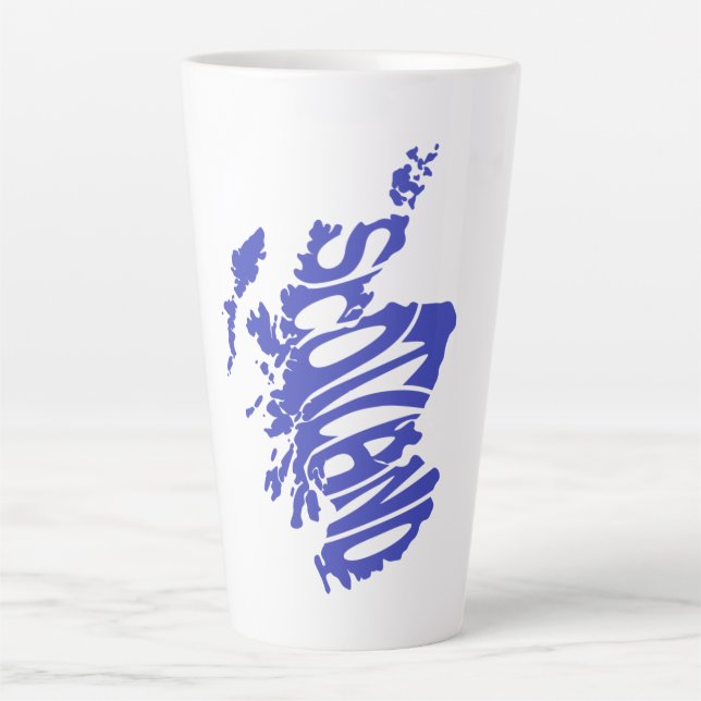 Taza De Café Latte Arte de Word de Silhouette de Escocia (Anverso)