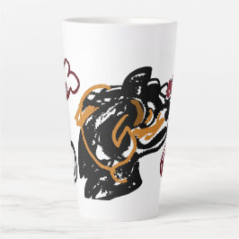 Taza De Café Latte arte del perro pastor caucásico