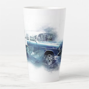 Taza De Café Latte Arte digital de autos chevy de los años 50