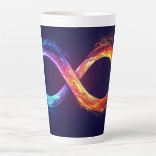 Taza De Café Latte Arte digital del símbolo del logotipo de Infinity