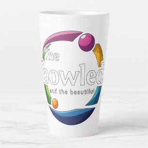 Taza De Café Latte "Arte en Movimiento: Logo de Bolos de Césped Circu