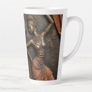 Taza De Café Latte Arte Escultórico de la Herencia Africana Tribal