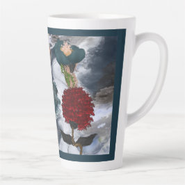 Taza De Café Latte Arte floral abstracto