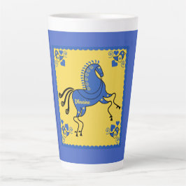 Taza De Café Latte Arte folclórico eslavo tradicional de Ucrania