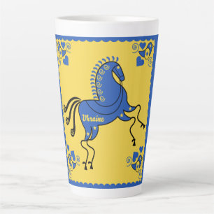 Taza De Café Latte Arte folclórico tradicional de Ucrania