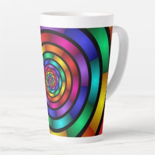 Taza De Café Latte Arte fractal moderno y psicodélico