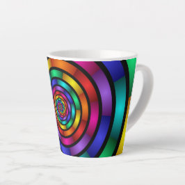 Taza De Café Latte Arte fractal moderno y psicodélico