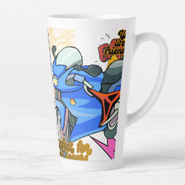 Taza De Café Latte Arte Gráfico Minimalista de Bicicleta