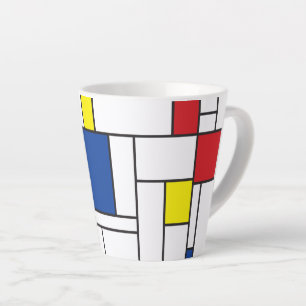 Taza De Café Latte Arte Moderno De Stijl Geométrico Minimalista Mondr