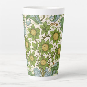 Taza De Café Latte Arte Nouveau del patrón del huerto de William Morr