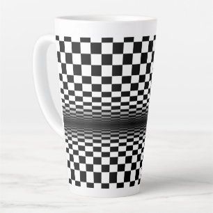 Taza De Café Latte arte óptico contraste negro blanco