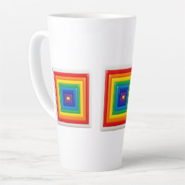 Taza De Café Latte Arte Pop Geométrico Brillante