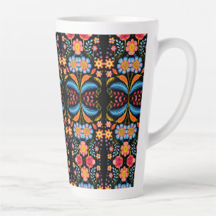 Taza De Café Latte Arte popular floral moderno