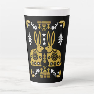 Taza De Café Latte Arte popular nórdico escandinavo de conejo