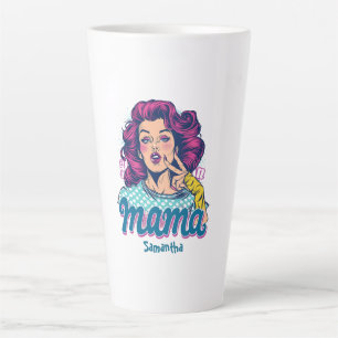 Taza De Café Latte Arte Retro Mama Pop Personalizado (11) Latte Mug