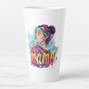 Taza De Café Latte Arte Retro Mama Pop Personalizado (13) Latte Mug