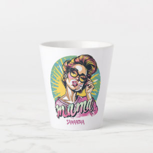 Taza De Café Latte Arte Retro Mama Pop Personalizado (16) Latte Mug