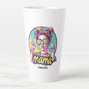 Taza De Café Latte Arte Retro Mama Pop Personalizado (19) Latte Mug