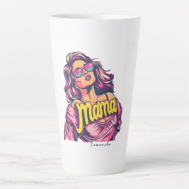 Taza De Café Latte Arte Retro Mama Pop Personalizado (6) (Anverso)