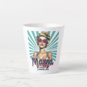 Taza De Café Latte Arte Retro Mama Pop Personalizado (7)