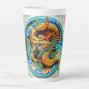 Taza De Café Latte Arte tradicional japonés de dragón oriental de G