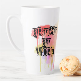 Taza De Café Latte Artista de diseño de acuarela personalizada 