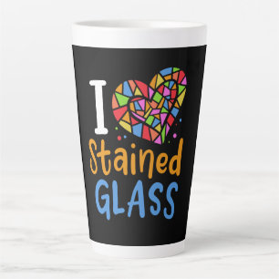 Taza De Café Latte Artista de Vidrio Teñido Vidrio Teñido