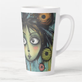 Taza De Café Latte ArtLady 20 Encantadora y angustiada