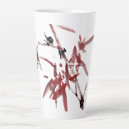Taza De Café Latte Asiatische Kunst mit Schnecke und Rotem Bambus
