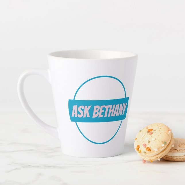Taza De Café Latte Ask Bethany Latte Mug (In situ)