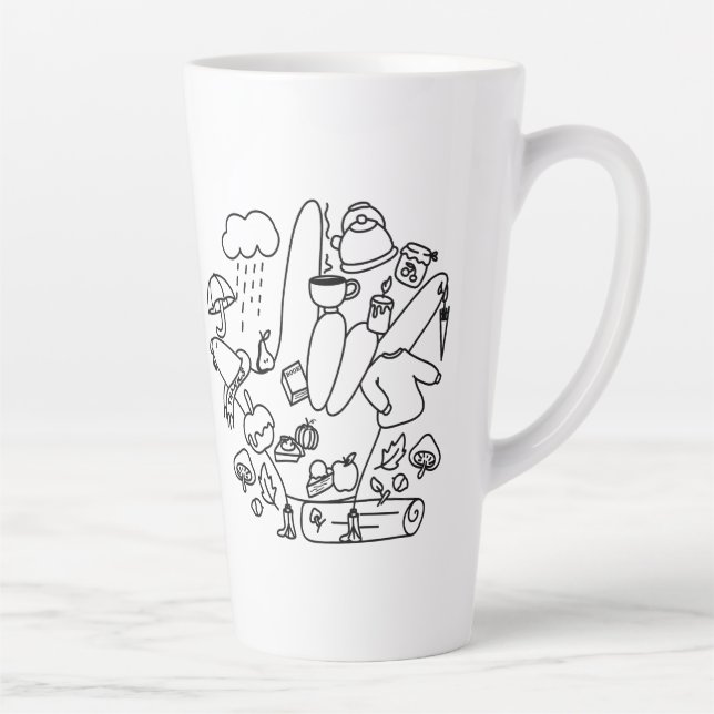 Taza De Café Latte ASL ILY Thanks – Autumn Vibes  (Derecha)