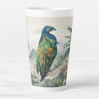 Taza De Café Latte Asombroso pichón de Nicobar pintado a mano Latte M